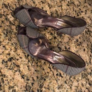Size 8.5 Steve Madden peep-toe plaid pumps